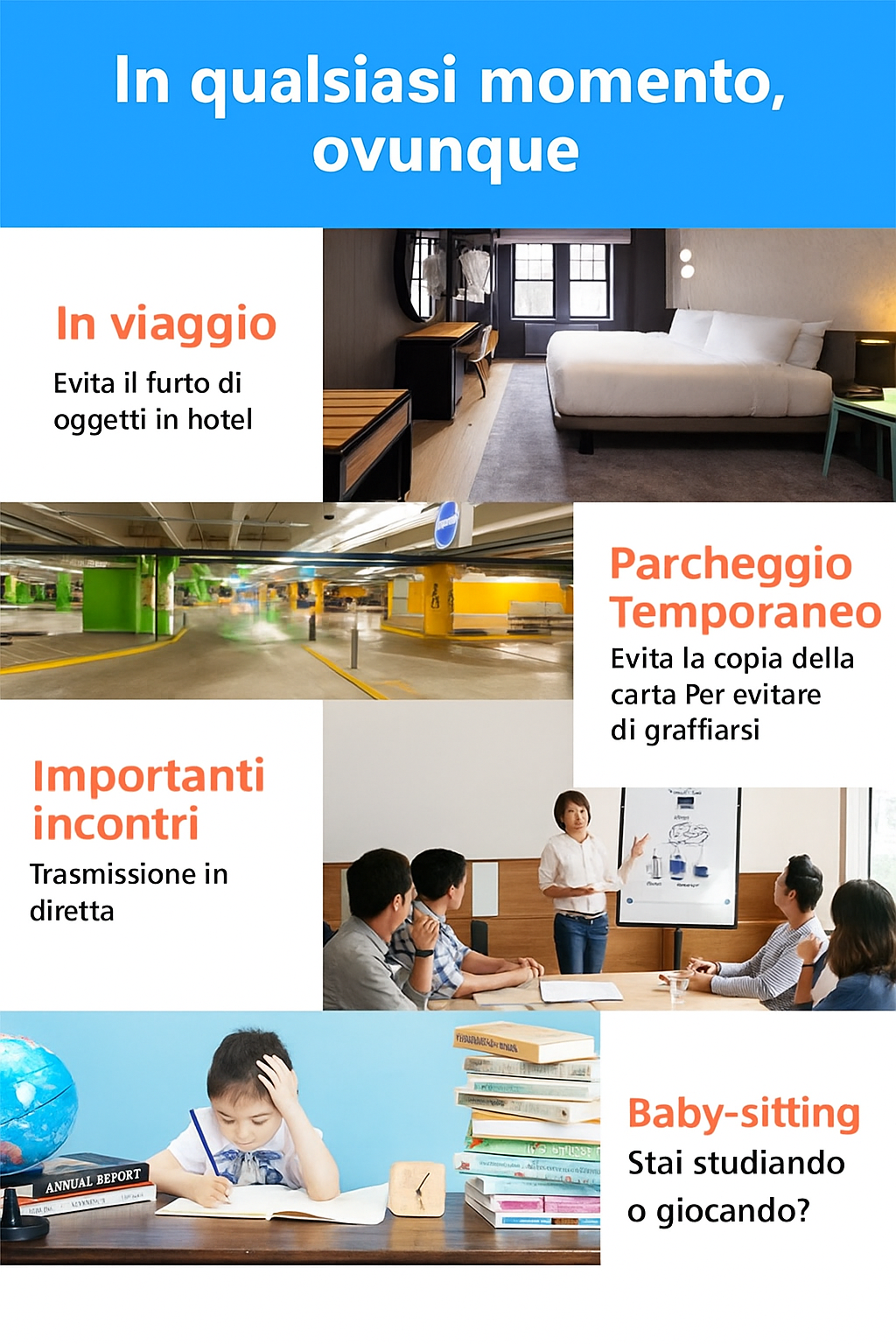 Mini Telecamera HD 1080P Wireless WiFi con Visione Notturna