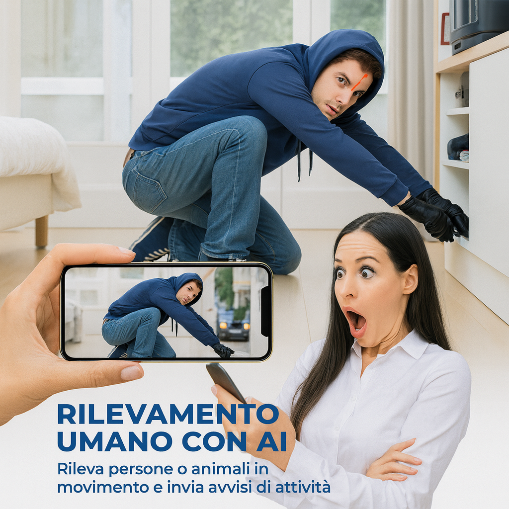 Mini Telecamera HD 1080P Wireless WiFi con Visione Notturna