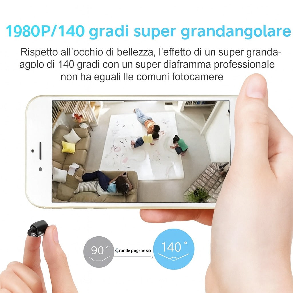 Mini Telecamera HD 1080P Wireless WiFi con Visione Notturna